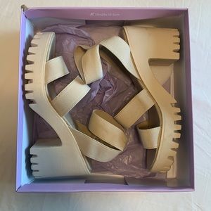 Madden girl beige platform sandals size 8
